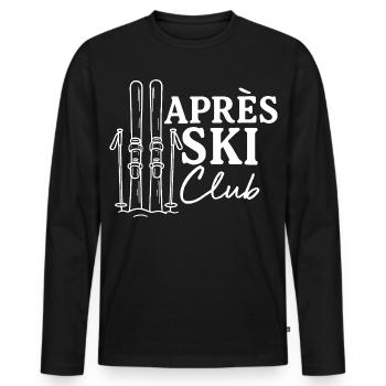 Club d’après-ski - T-shirt manches longues Premium bio Homme - noir - Devant - Nico (187cm)