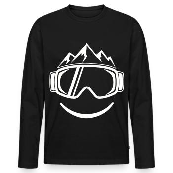Cool Skiing Apres Ski Party Crew Snow Skiing Ski - Men's Premium Organic Long Sleeve Shirt - black - Front - Nico (187cm)