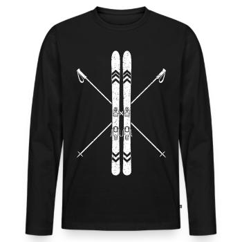 Apres Ski Party Crew Snow Skiing Ski Vintage - Men's Premium Organic Long Sleeve Shirt - black - Front - Nico (187cm)
