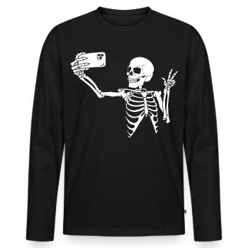 Un dernier selfie  - T-shirt manches longues Premium bio Homme - noir - Devant - Nico (187cm)