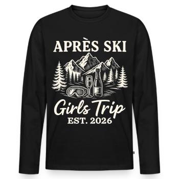 Après-ski Girls Trip 2026 - T-shirt manches longues Premium bio Homme - noir - Devant - Nico (187cm)