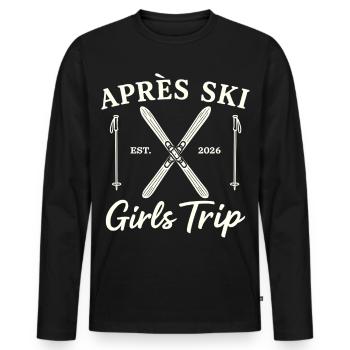Vacances de ski pour filles 2026 Après Ski Girls Trip Party - T-shirt manches longues Premium bio Homme - noir - Devant - Nico (187cm)