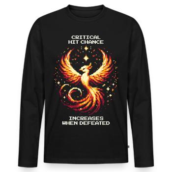 Les chances de coup critique augmentent après une défaite | RPG Roguelike - T-shirt manches longues Premium bio Homme - noir - Devant - Nico (187cm)