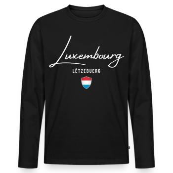 Made in Luxembourg, Luxembourg pride - Men's Premium Organic Long Sleeve Shirt - black - Front - Nico (187cm)