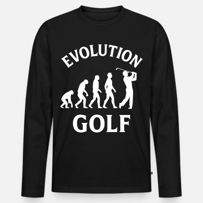 Evolution Golf Lustiges Golfdesign - Männer Premium Bio Langarmshirt - Schwarz
