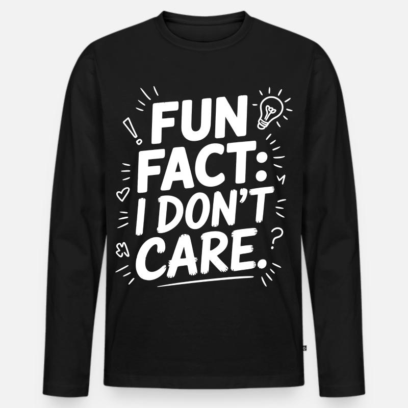 Fun Fact Mir egal - Männer Premium Bio Langarmshirt - Schwarz