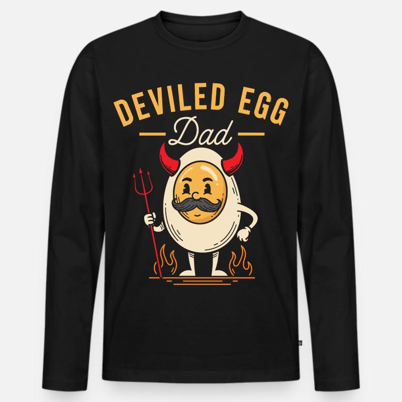Deviled Egg Dad Thanskgiving Dinner - Men's Premium Organic Long Sleeve Shirt - black