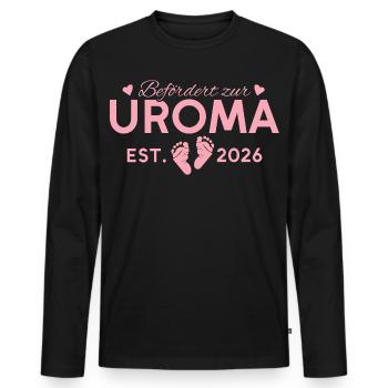 Befördert zur Uroma 2026 Urgroßmutter - Männer Premium Bio Langarmshirt - Schwarz - Vorne - Nico (187cm)
