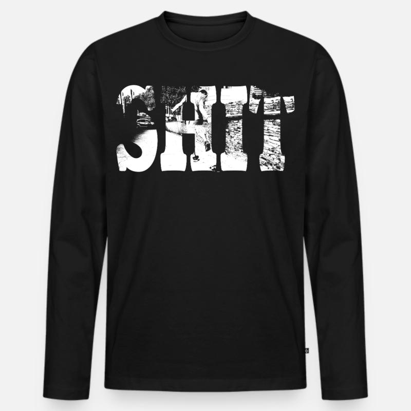 Shit - Männer Premium Bio Langarmshirt - Schwarz