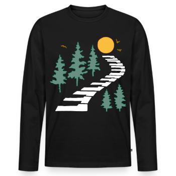 The musical path - Men's Premium Organic Long Sleeve Shirt - black - Front - Nico (187cm)