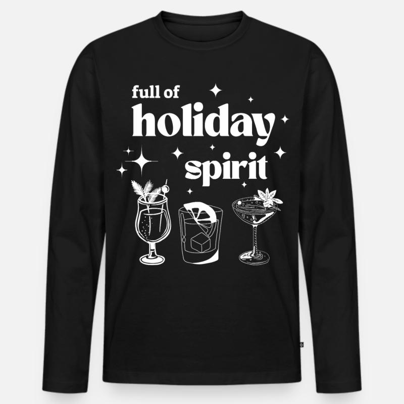Voller Urlaubsstimmung - Männer Premium Bio Langarmshirt - Schwarz