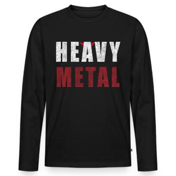 Heavy Metal Motif - Men's Premium Organic Long Sleeve Shirt - black - Front - Nico (187cm)