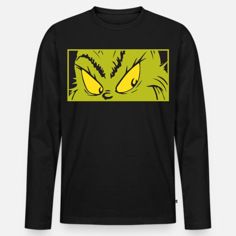 Der Grinch Auschnitt Seines Blickes - Männer Premium Bio Langarmshirt - Schwarz