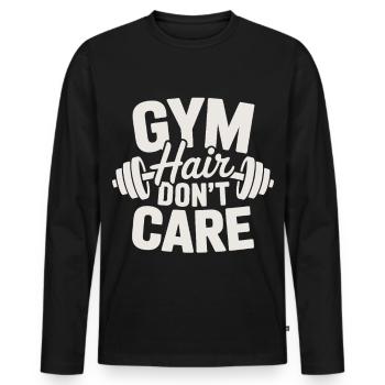 Gym - Men's Premium Organic Long Sleeve Shirt - black - Front - Nico (187cm)
