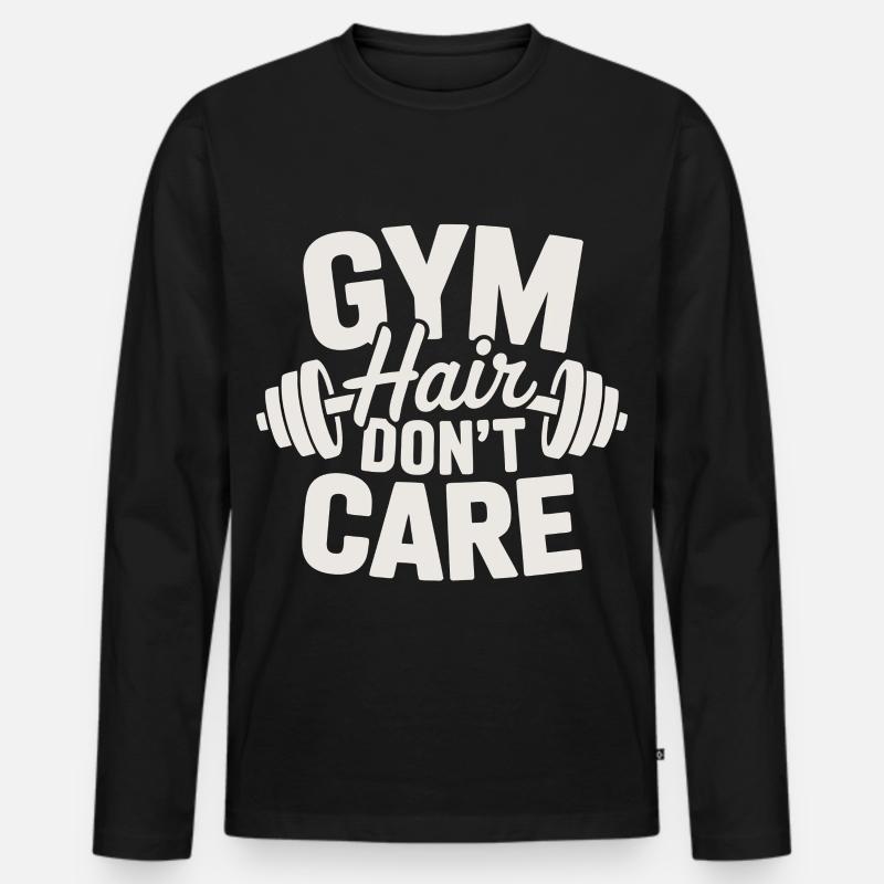 Gym - Männer Premium Bio Langarmshirt - Schwarz