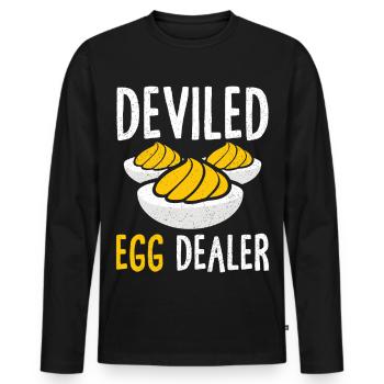 Oeufs farcis oeufs farcis Thanskgiving - T-shirt manches longues Premium bio Homme - noir - Devant - Nico (187cm)