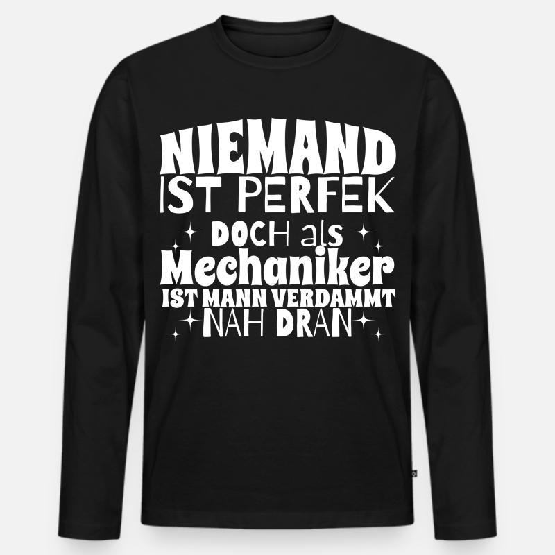 Mechaniker Handwerker Geschenk - Männer Premium Bio Langarmshirt - Schwarz