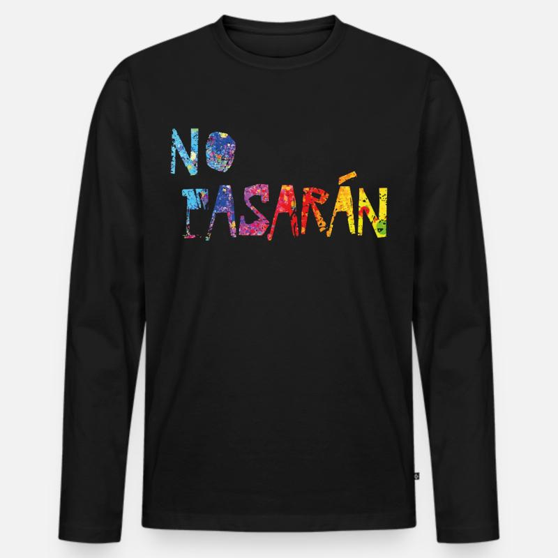 no pasaran - Männer Premium Bio Langarmshirt - Schwarz