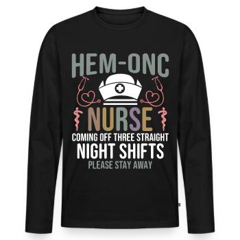  Hematology Department Supplies Night Shift - Men's Premium Organic Long Sleeve Shirt - black - Front - Nico (187cm)