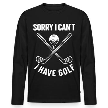 Tut mir leid, ich kann nicht Golf haben Lustiges Golf-Zitat - Männer Premium Bio Langarmshirt - Schwarz - Vorne - Nico (187cm)