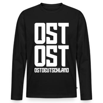 Ost Ost Ostdeutschland Ossis Osten Ostdeutscher - Männer Premium Bio Langarmshirt - Schwarz - Vorne - Nico (187cm)