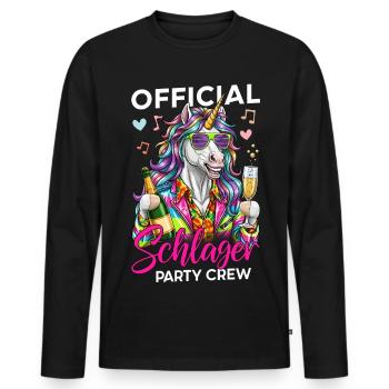 Official Schlager Party Crew - Men's Premium Organic Long Sleeve Shirt - black - Front - Nico (187cm)