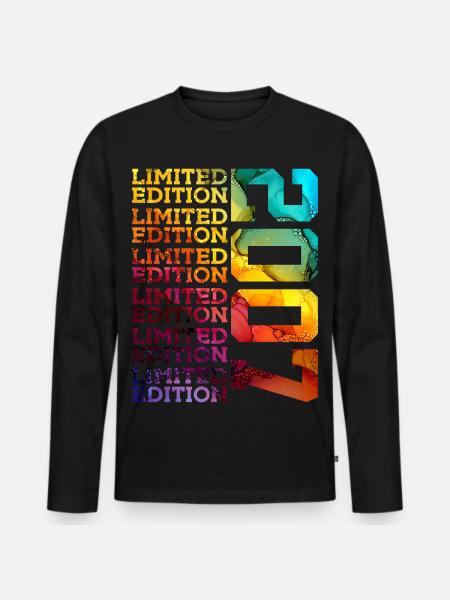 BEGRÆNSET UDGAVE 2007 19 ÅRS 19-ÅRS FØDSELSDAG - Premium økologisk langærmet T-shirt til mænd - sort