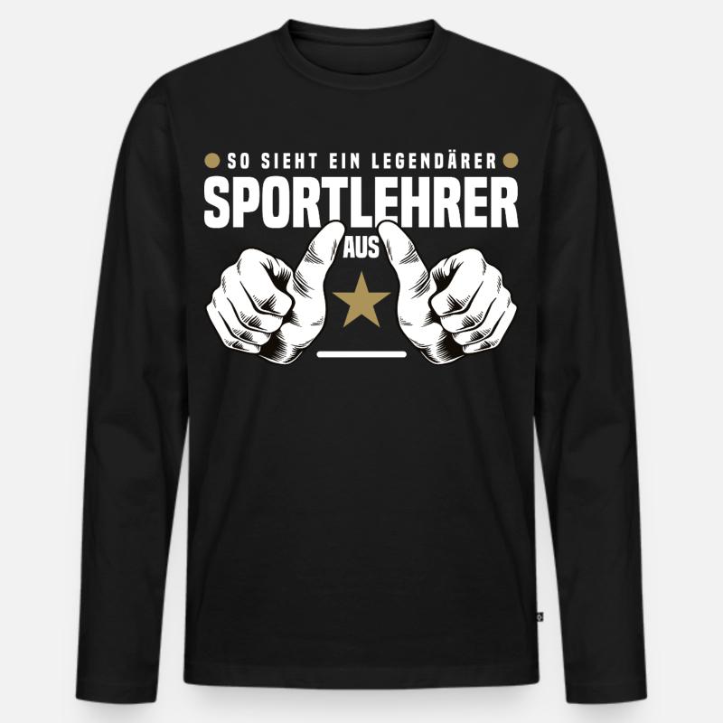 Sportlehrer - Männer Premium Bio Langarmshirt - Schwarz