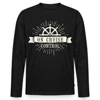 On Cruise Control Nautical Emblem - Men's Premium Organic Long Sleeve Shirt - black - Front - Nico (187cm)