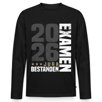 Jura Examen 2026 - Männer Premium Bio Langarmshirt - Schwarz - Vorne - Nico (187cm)