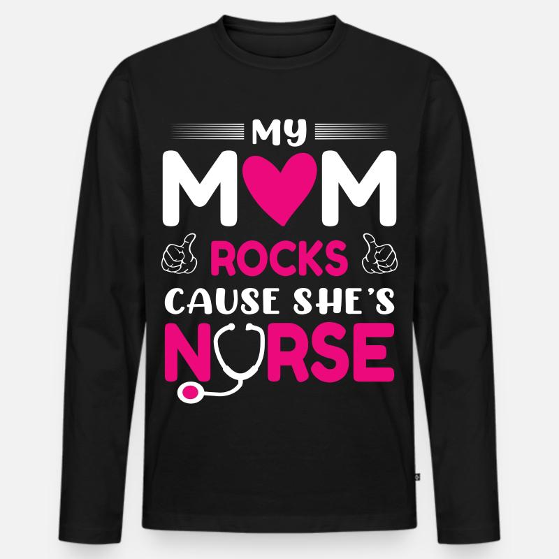 Krankenschwester Mutter - Männer Premium Bio Langarmshirt - Schwarz