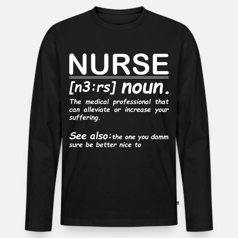 Krankenschwester - Männer Premium Bio Langarmshirt - Schwarz