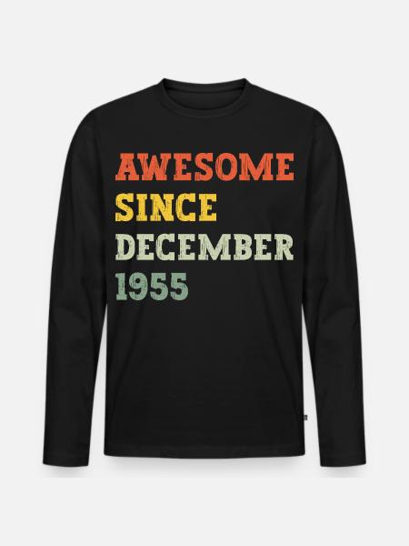 1955 December Birthday Gift - Men's Premium Organic Long Sleeve Shirt - black