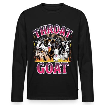 Throat Goat Meme Y2K Bootleg - Männer Premium Bio Langarmshirt - Schwarz - Vorne - Nico (187cm)