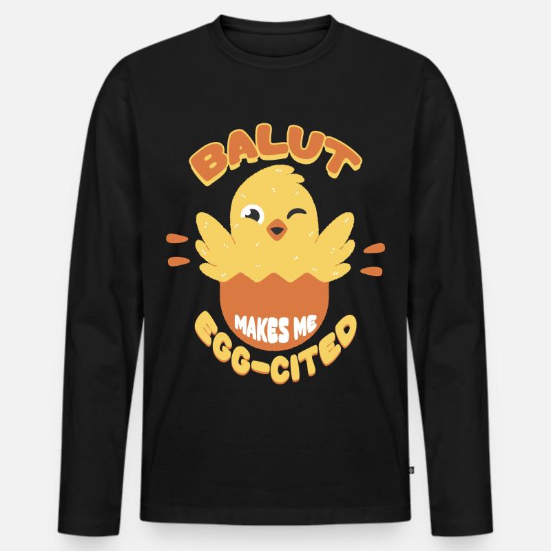 Balut Makes Me Egg-Cited Phillippinen - Männer Premium Bio Langarmshirt - Schwarz