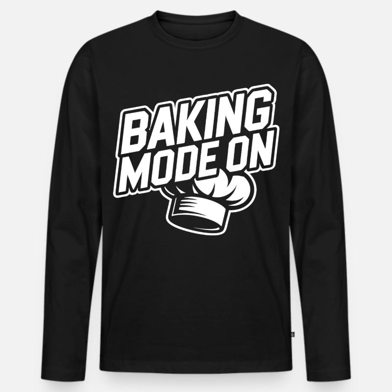 Backmodus Aktiv – Bäcker Stil - Männer Premium Bio Langarmshirt - Schwarz