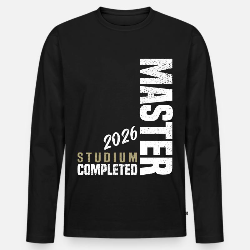 Master Studium Abschluss 2026 - Männer Premium Bio Langarmshirt - Schwarz
