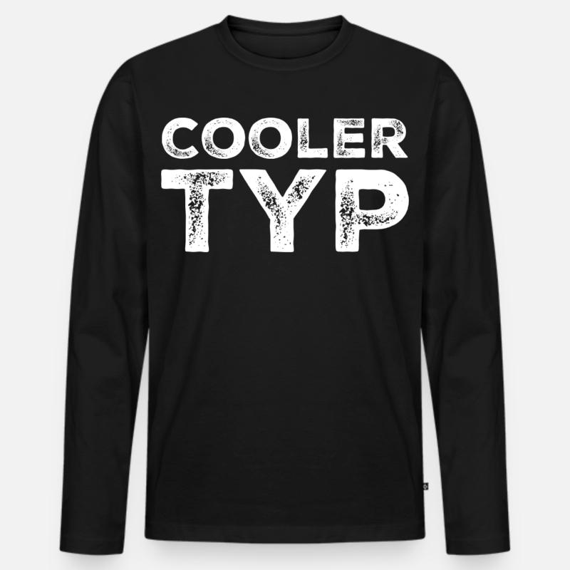 Cooler Typ Lustiger Spruch - Männer Premium Bio Langarmshirt - Schwarz