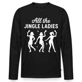 Tout le plaisir de Noël des dames à clochettes - T-shirt manches longues Premium bio Homme - noir - Devant - Nico (187cm)