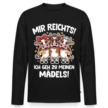 Farmer I've had enough, I'm going to my girls - Men's Premium Organic Long Sleeve Shirt - black - Front - Nico (187cm)
