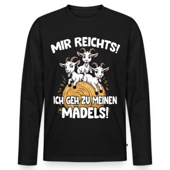 Farmer I've had enough, I'm going to my girls - Men's Premium Organic Long Sleeve Shirt - black - Front - Nico (187cm)