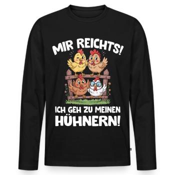 Landwirt Mir reichts ich geh zu meinen Hühnern - Männer Premium Bio Langarmshirt - Schwarz - Vorne - Nico (187cm)