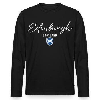 Édimbourg, Écosse, design élégant Édimbourg - T-shirt manches longues Premium bio Homme - noir - Devant - Nico (187cm)