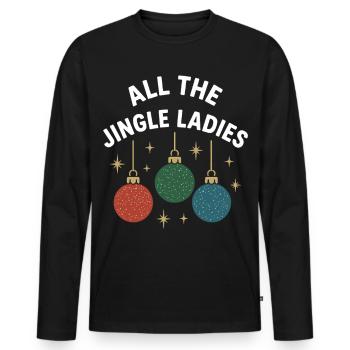Tous les Jingle Ladies Noël Fun Design - T-shirt manches longues Premium bio Homme - noir - Devant - Nico (187cm)