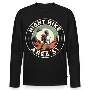Lustige Gegend 51 Alien UFO Wanderung Wandern - Männer Premium Bio Langarmshirt - Schwarz - Vorne - Nico (187cm)