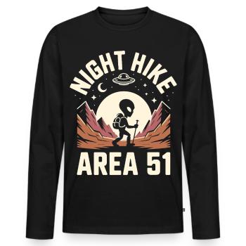 Lustige Gegend 51 Alien UFO Wanderung Wandern - Männer Premium Bio Langarmshirt - Schwarz - Vorne - Nico (187cm)