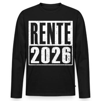 Pension 2026 Retiree Retirement Legend Gift Idea - Men's Premium Organic Long Sleeve Shirt - black - Front - Nico (187cm)