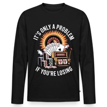 Ce n’est un problème que si vous perdez des vêtements - T-shirt manches longues Premium bio Homme - noir - Devant - Nico (187cm)