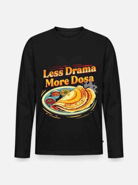 Tamil Tamilisch Sri Lanka Mindre Drama Mer Dosa - Ekologisk långärmad premium-T-shirt herr - svart
