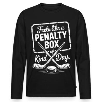 Dicton de la Journée du hockey sur glace : Penalty Box Kind of Day - T-shirt manches longues Premium bio Homme - noir - Devant - Nico (187cm)